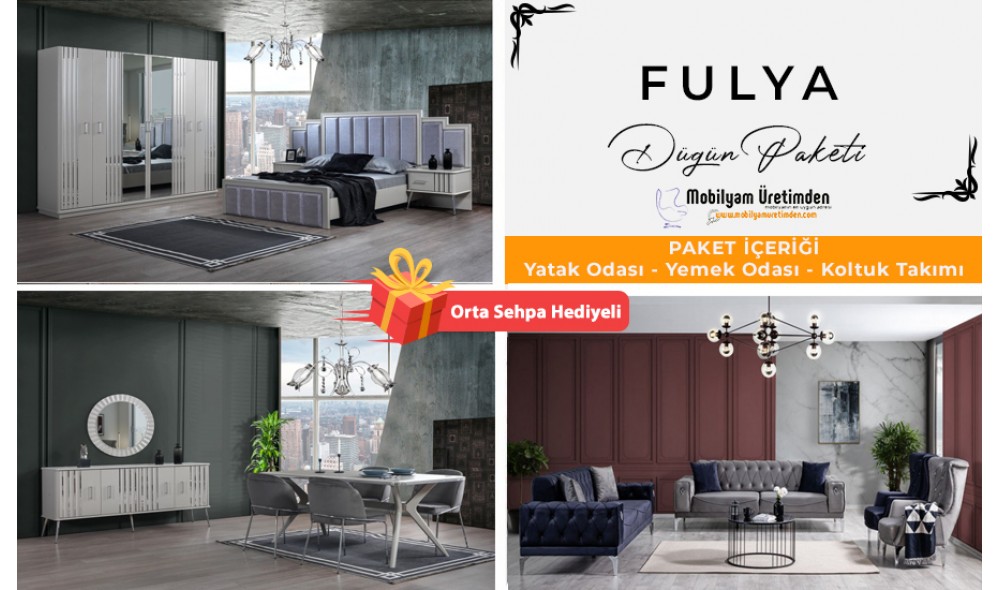 Fulya Sis Gri Düğün Paketi %100 MDF